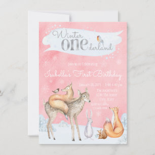 Convites de Aniversário de 1 Ano ONEderland de Inv