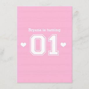 Convites de Aniversário de 1 Ano Pink Athletic 01