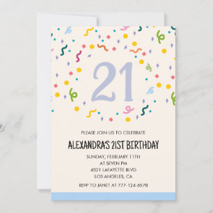 convites de aniversário de 21 anos Confete