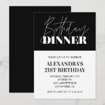 convites de aniversário de 21 anos Jantar de Anive