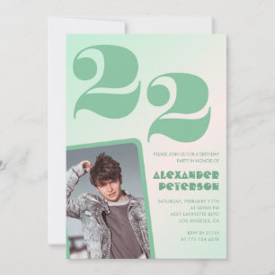 Convites de aniversário de 22 anos com gradiente v