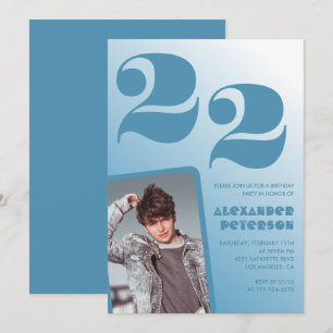 Convites de aniversário de 22 anos dele com foto e