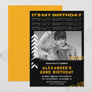 convites de aniversário de 22 anos homens Foto Spr