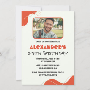 Convites de aniversário de 24 anos para homens Mod