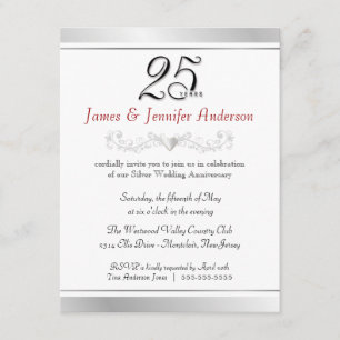 Convites de Aniversário de 25 Anos de Casamento