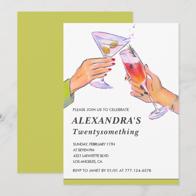 convites de aniversário de 25 anos Festa Divertida (Frente/Verso)