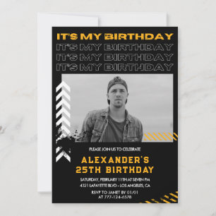 convites de aniversário de 25 anos homens foto tin