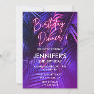 Convites de aniversário de 2 anos Luau Jantar Trop