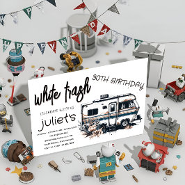 Convites de aniversário de 30 anos de lixo branco 