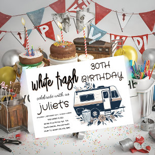 convites de aniversário de 30 anos floral divertid