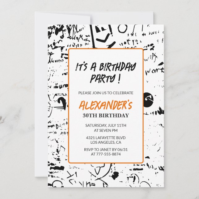 convites de aniversário de 30 anos Homens Festa de (Frente)