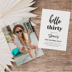 Convites de aniversário de 30 anos minimalista   3