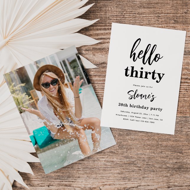 Convites de aniversário de 30 anos minimalista | 3 (Criador carregado)