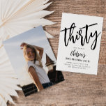 Convites de aniversário de 30 anos minimalista | 3<br><div class="desc">Convite de Aniversário de Foto 30 minimalista. Pronto para ser personalizado por você!</div>