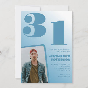 Convites de aniversário de 31 anos com gradiente a