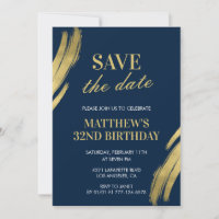 Convites de aniversário de 32 anos Salve a data Na