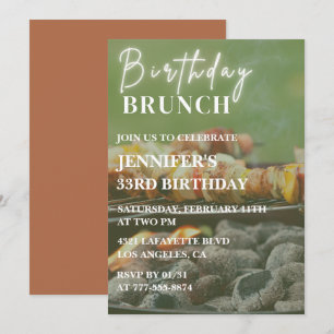 convites de aniversário de 33 anos Brunch churrasc