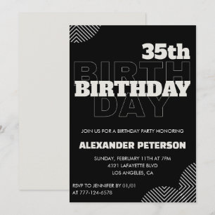 convites de aniversário de 35 anos homens festa pr