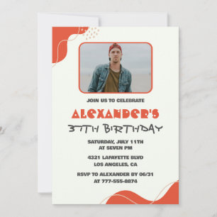 Convites de aniversário de 37 anos para homens Mod