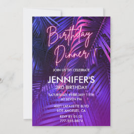 Convites de aniversário de 3 anos Luau Jantar Trop