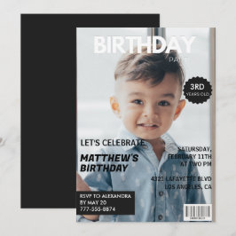 convites de aniversário de 3 anos para ele Capa de
