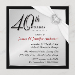Convites de Aniversário de 40 Anos Elegantes