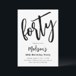 Convites de aniversário de 40 anos minimalista | 4<br><div class="desc">Convite de aniversário de 40 anos minimalista. Pronto para ser personalizado por você!</div>