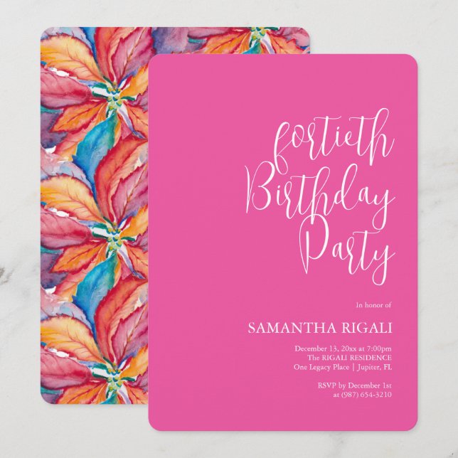 Convites de aniversário de 40 anos personalizados  (Frente/Verso)