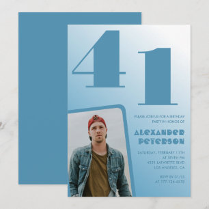 Convites de aniversário de 41 anos com foto gradie