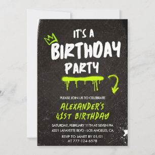 Convites de aniversário de 41 anos preto Homens Ti