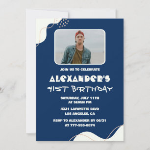 Convites de aniversário de 41 anos simples para ho