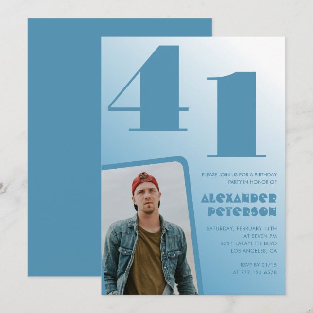 Convites de aniversário de 41 ruas para gradação d (Frente/Verso)