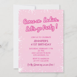 Convites de aniversário de 41 ruas rosa Trendy Spa