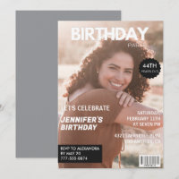 Convites de aniversário de 44 anos modernos Revist