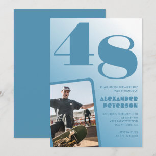 Convites de aniversário de 48 anos com gradiente d