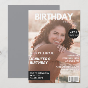 Convites de aniversário de 49 anos modernos Revist