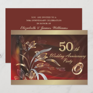 Convites de Aniversário de 50 Anos de Casamento
