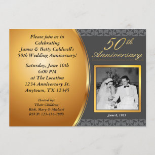 Convites de aniversário de 50 anos de Casamento