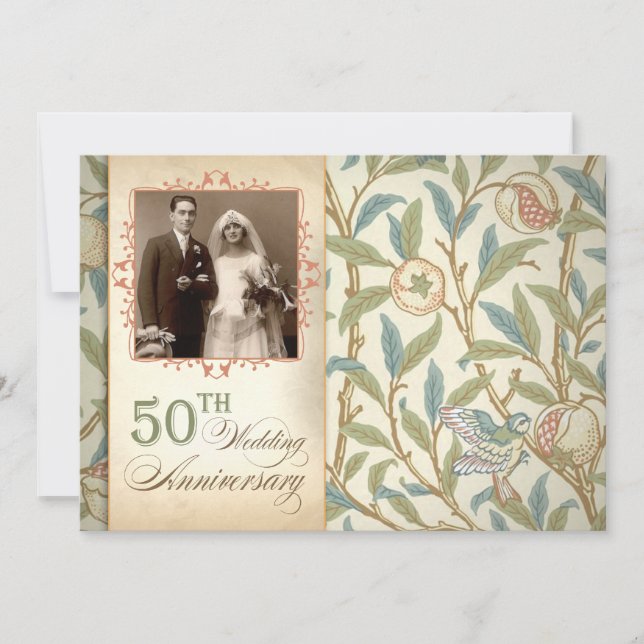 convites de aniversário de 50 anos de casamento co (Frente)