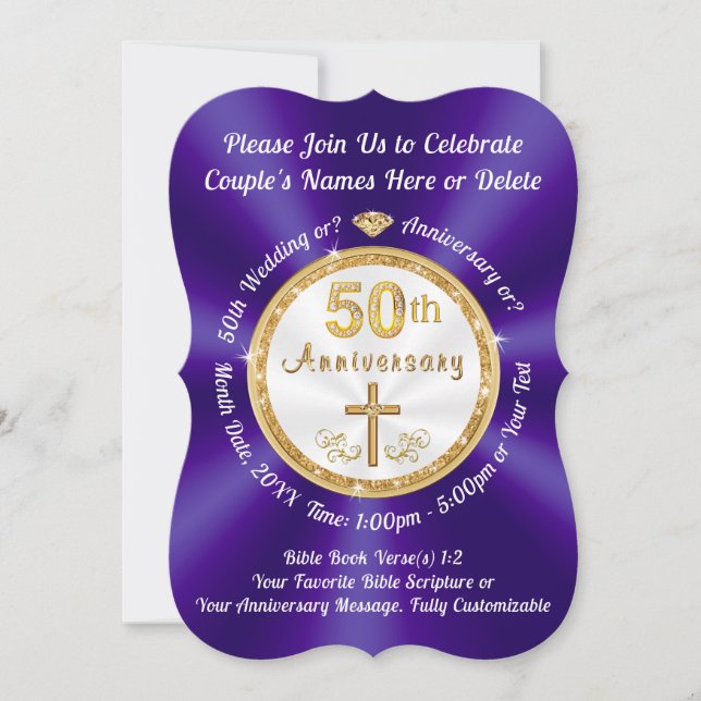 CONVITES DE ANIVERSÁRIO DE 50 ANOS DE CASAMENTO CR (Frente)