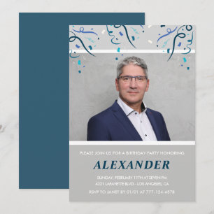 convites de aniversário de 50 anos homens Confetes