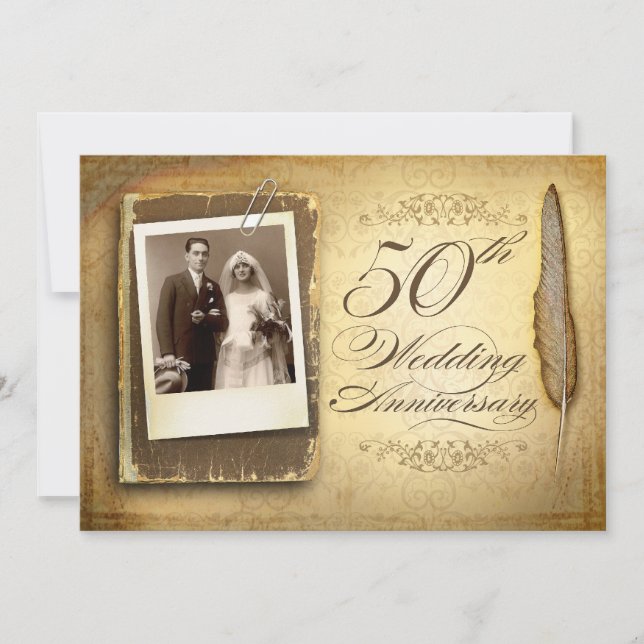 convites de aniversário de 50 anos sofisticados co (Frente)