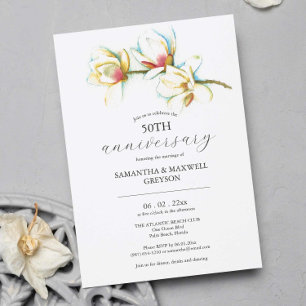 Convites de aniversário de 50 casamentos Floral