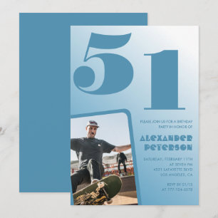 Convites de aniversário de 51 anos com foto gradie