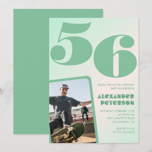 Convites de aniversário de 56 anos com gradiente v