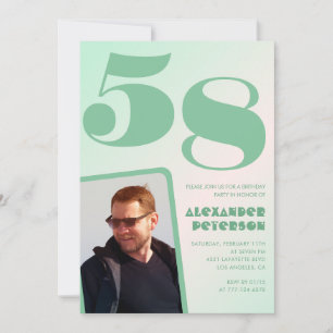 Convites de aniversário de 58 anos com gradiente v