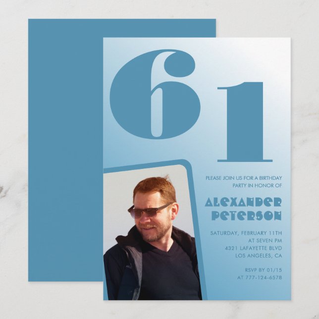 Convites de aniversário de 61 ruas para gradação d (Frente/Verso)