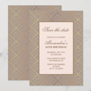 Convites de aniversário de 64 anos elegantes Salve