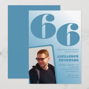 Convites de aniversário de 66 anos com gradiente d