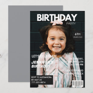 convites de aniversário de 6 anos para ela Capa de